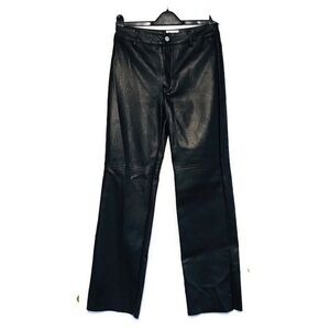 Princess Polly Black Paneled Straight Leg PU Pleather Pants Women’s Size 4 27
